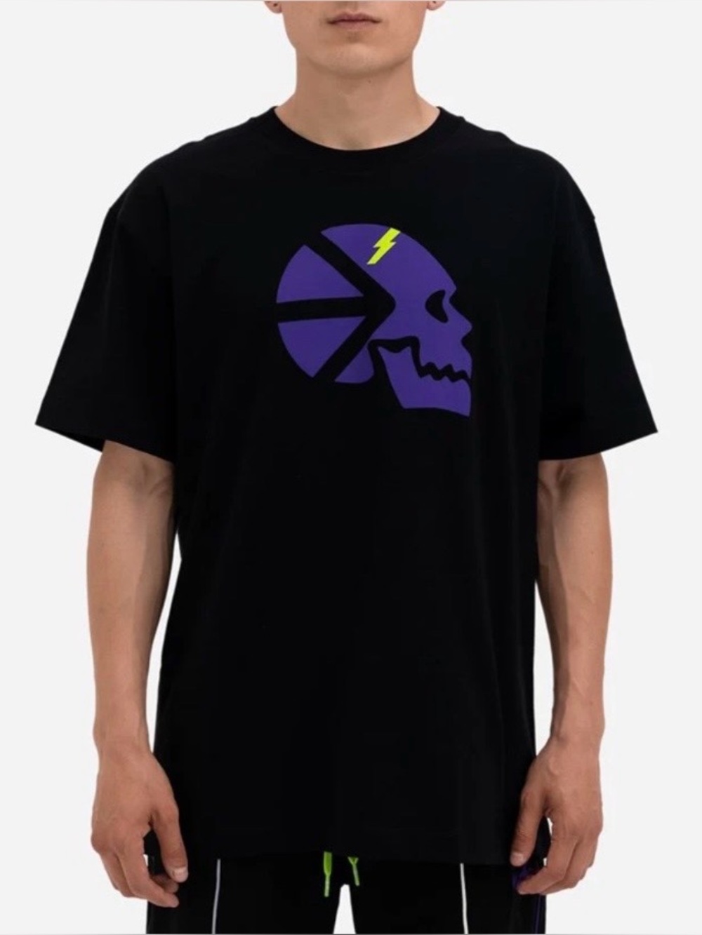 Ethika 3XL Black Short-Sleeve Tee with Purple Skull Graphic